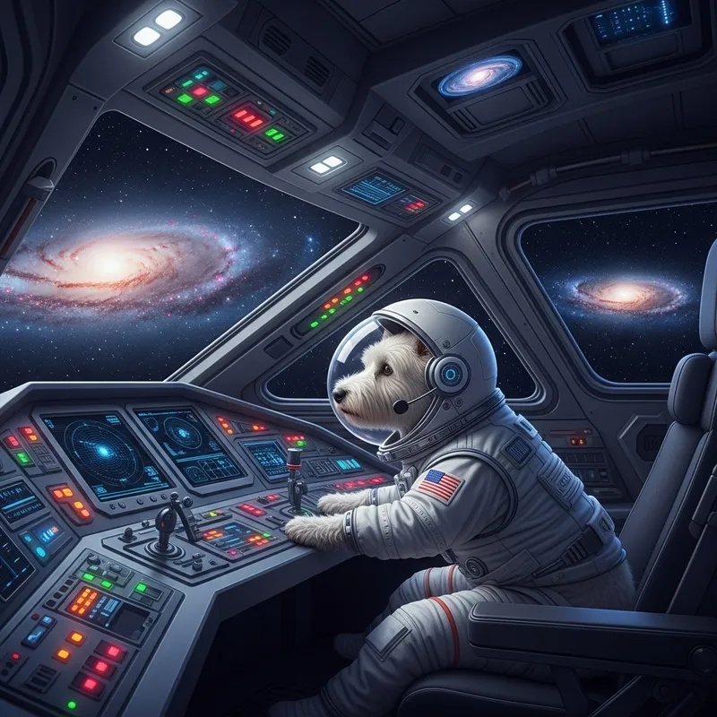 Courageous Canine Astronaut on a Futuristic Spaceship | Space Adventure Courageous Canine Astronaut on a Futuristic Spaceship | Space Adventure
