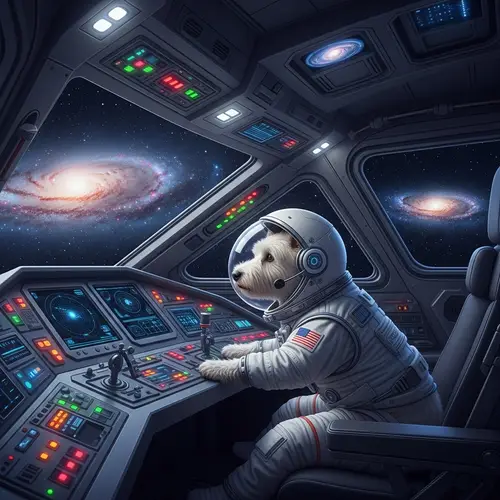 Courageous Canine Astronaut in Futuristic Spaceship | Amazing Views of Space
