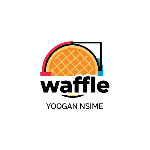 Modern Waffle Logo Design - Bold & Vibrant Colors