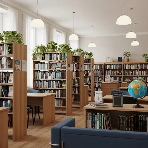 Quaint School Library for Relaxing and Studying