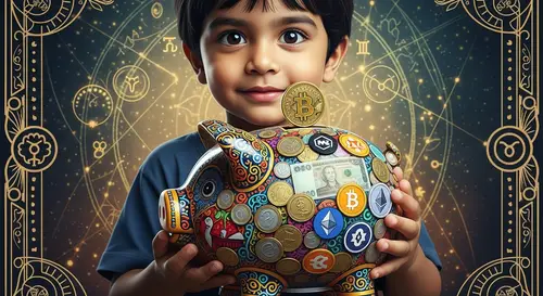 Adorable South Asian 3-Year-Old with Piggy Bank | Thai Zodiac Sign 2