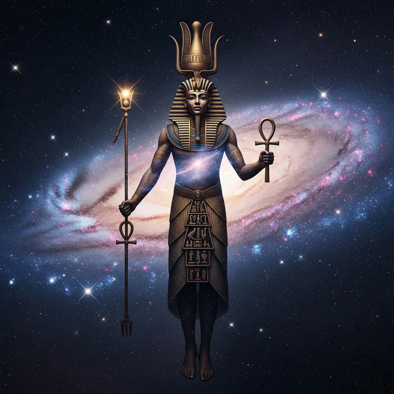 Cosmic Egyptian Pharaoh Galaxy Art