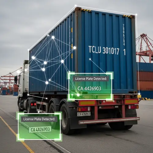 Truck with Container | License Plate & ISO Code Analytics