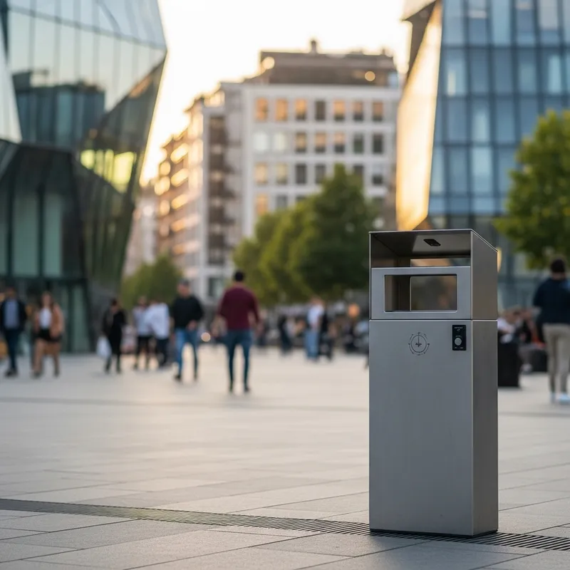 Modern Trash Bin Background