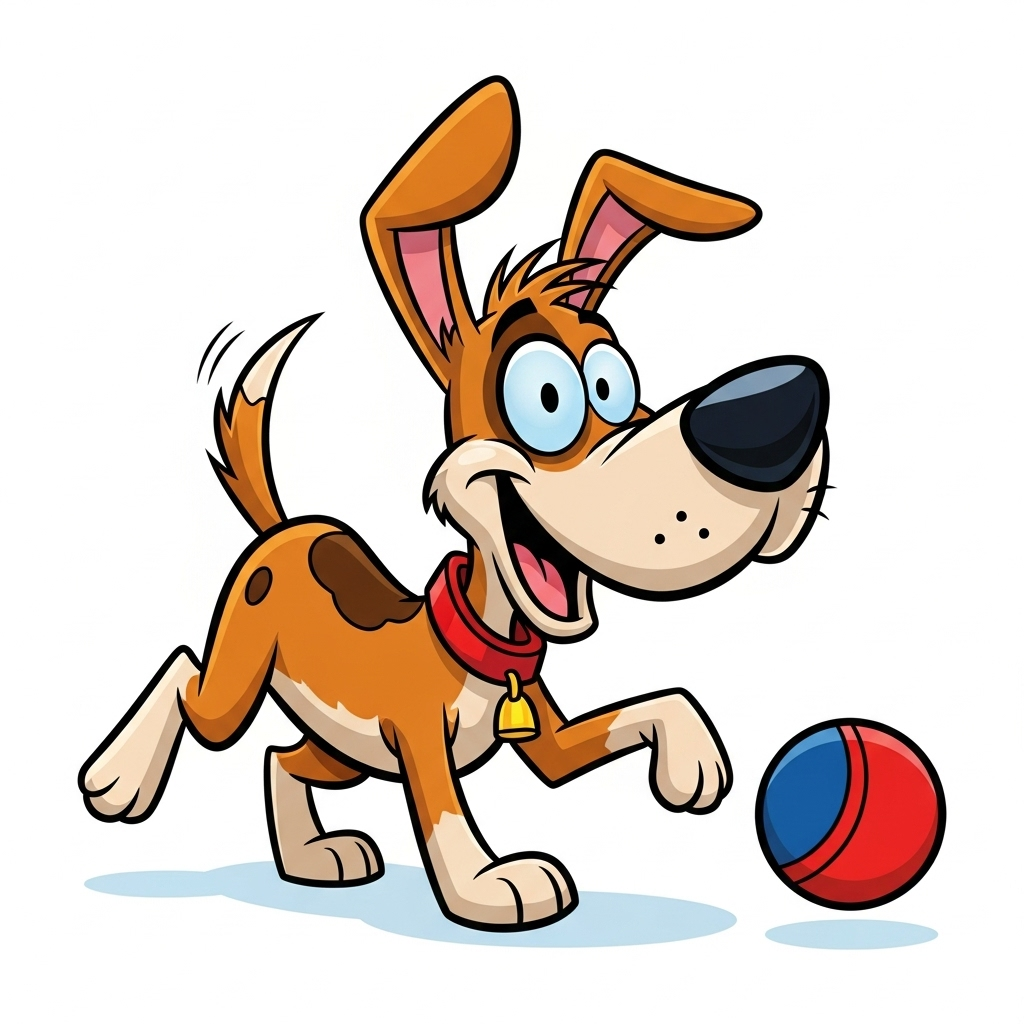 Cheerful Cartoon Puppy Drawing | Fluffy Adorable Dog Art | AI Art Generator  | Easy-Peasy.AI, image size:1024x1024