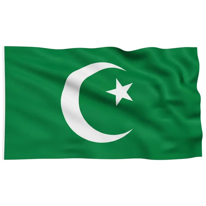 Islamic Flag with Crescent Moon & Star