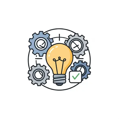 Product Development Icon | Innovative Ideas, Gears, Checkbox