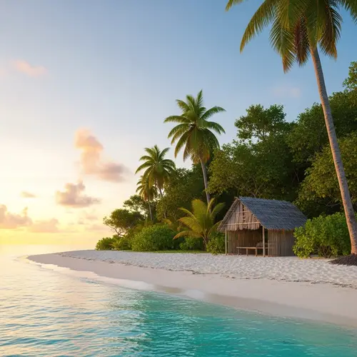 Tranquil Tropical Island with Diverse Wildlife