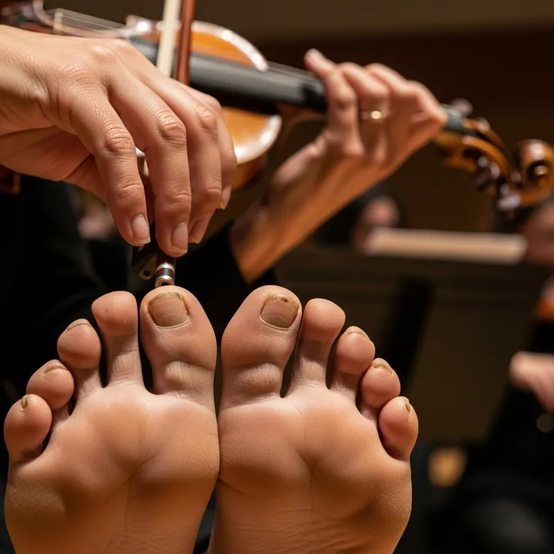 Gross Toe Nails on Violin Player - Music & Contrast