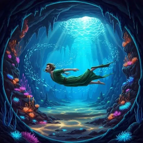 Underwater Cave Exploration Painting | Fantasy Genre Inspiration