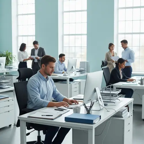 Professional Real Estate Agent in Modern Office Setting