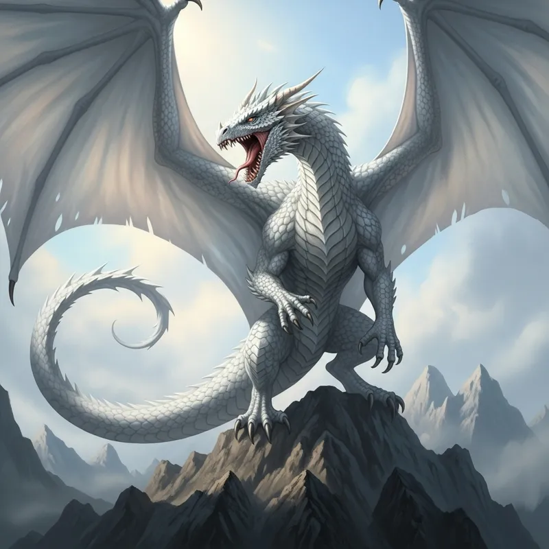 Majestic White Dragon - A Symbol of Power and Beauty