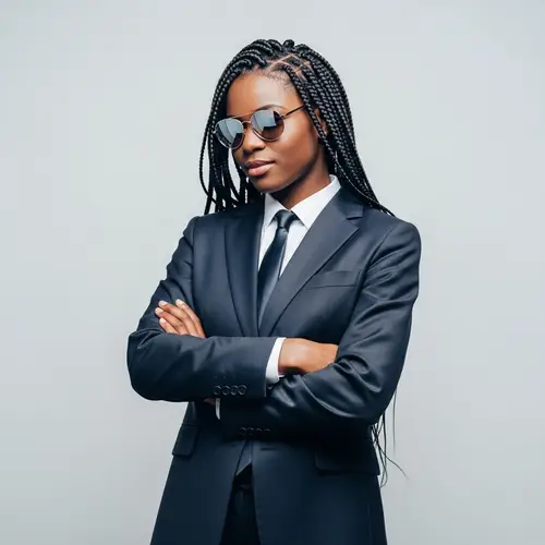 Professional Black Girl in Stylish Business Suit | Confident Pose