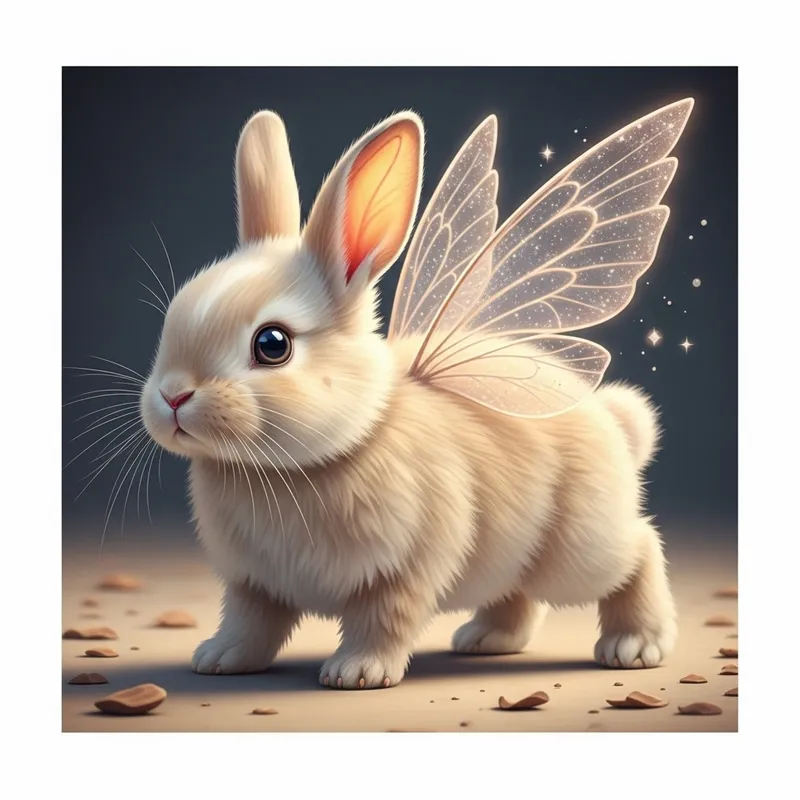Cute Bunny with Enchanting Wings Cute Bunny with Enchanting Wings