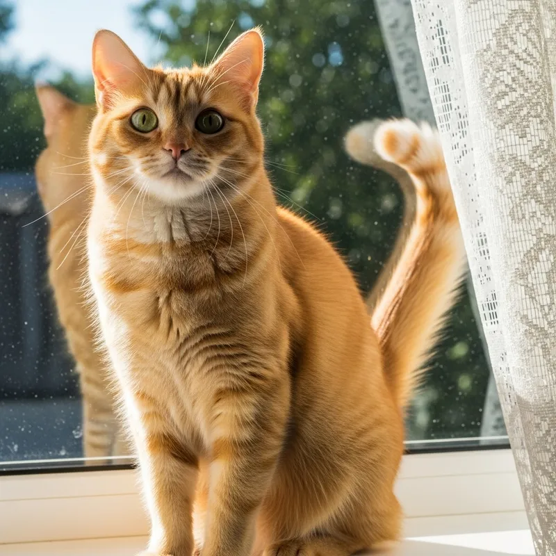 Yellow Cat - Playful Feline with Vibrant Fur