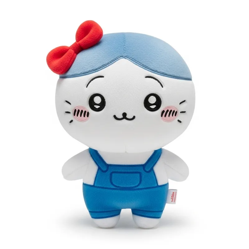 Adorable Plush Hello Kitty Toy in Blue Overalls