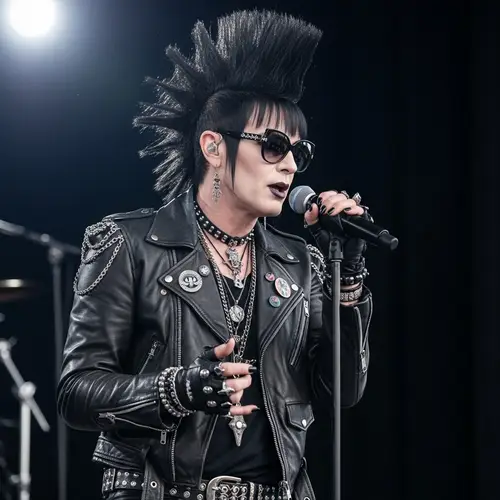 Rock Band Lead Vocalist with Unique Fashion Style