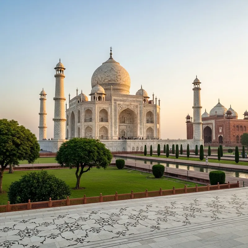Taj Mahal: A Majestic View of the Iconic Marble Mausoleum
