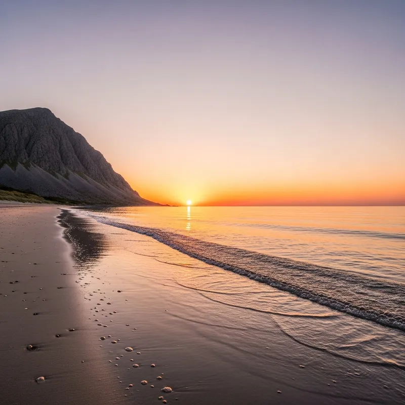 Tranquil Beach with Crystal Clear Shallow Waters
