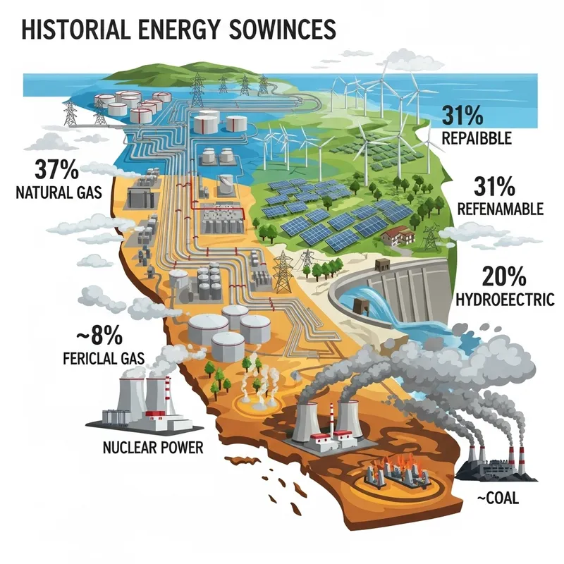California's Energy Mix: Fossil Fuels, Renewables, and Climate Impact
