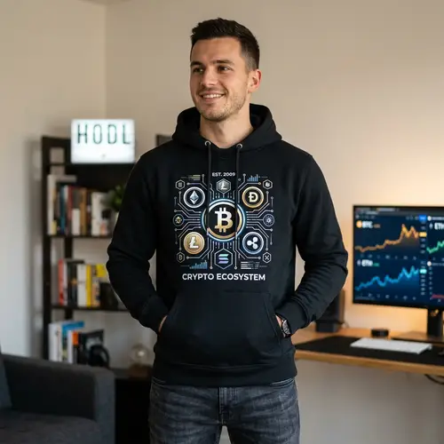 Crypto Symbols Hoodie - Trendy Design for Enthusiasts