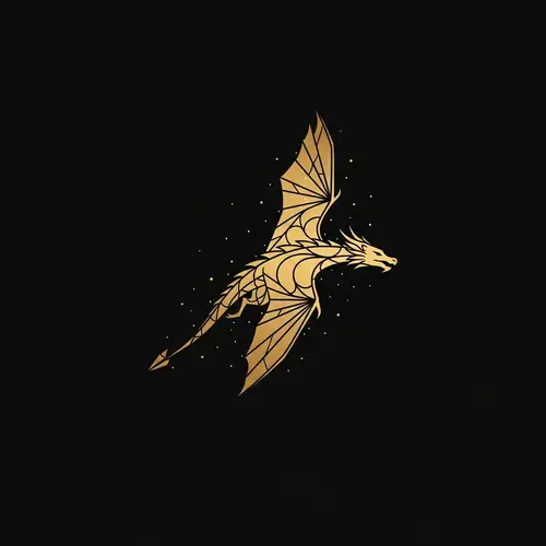 Modern Golden Dragon Logo Design