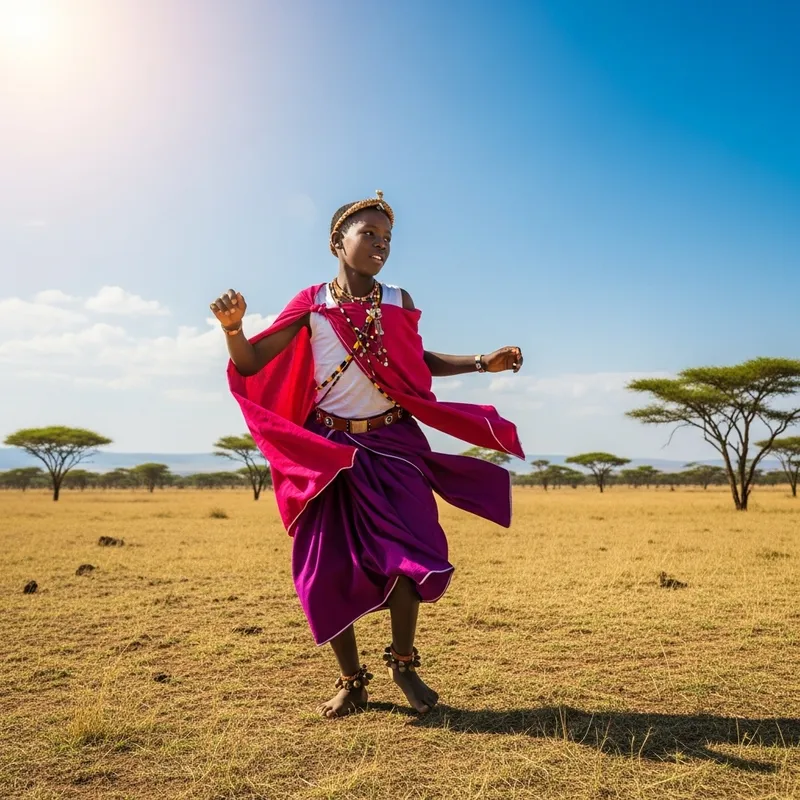 Radiant Young African Boy Dancing | Vibrant Traditional Performance