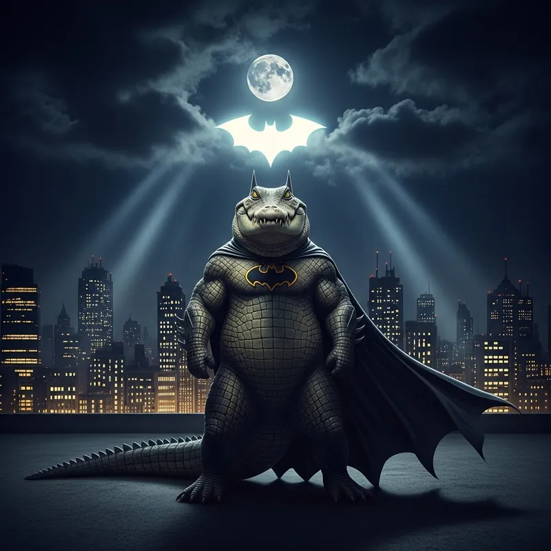 Crocodile Batman: Night-time Superhero in Gotham City Crocodile Batman: Night-time Superhero in Gotham City