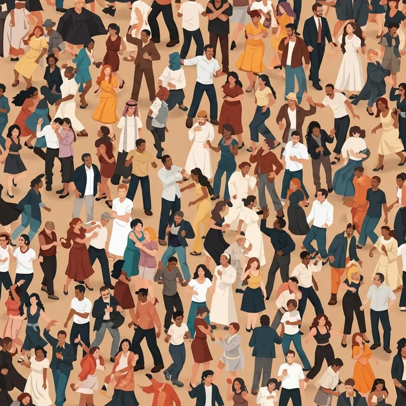 Dancing People Tessellation | Vibrant Motion & Rhythm