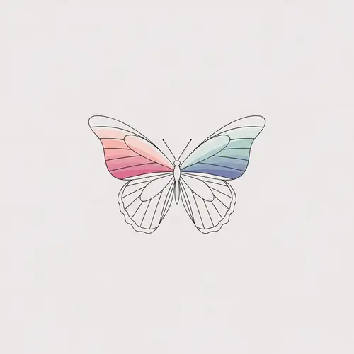 Minimalistic Butterfly: Clean Design with Gradient Colors