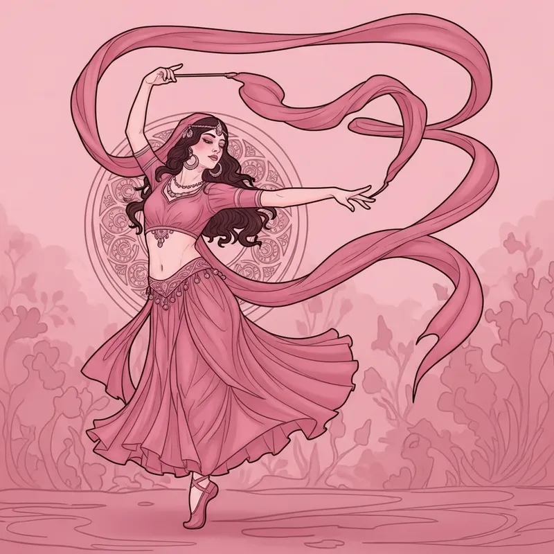 Ethereal Dance in Pink Tones | Odalisque Interpretation