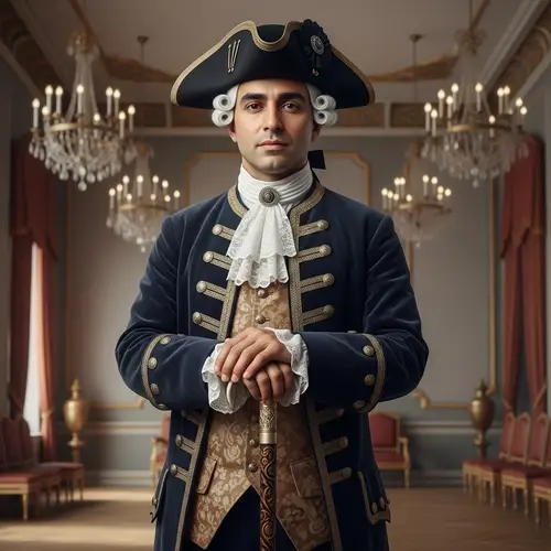 Elegant 18th-Century Gentleman in Tricorn Hat | Nobility and Power