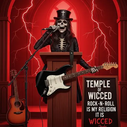 Temple of Wicced: Female Skeleton Preacher Rock-n-Roll Gig