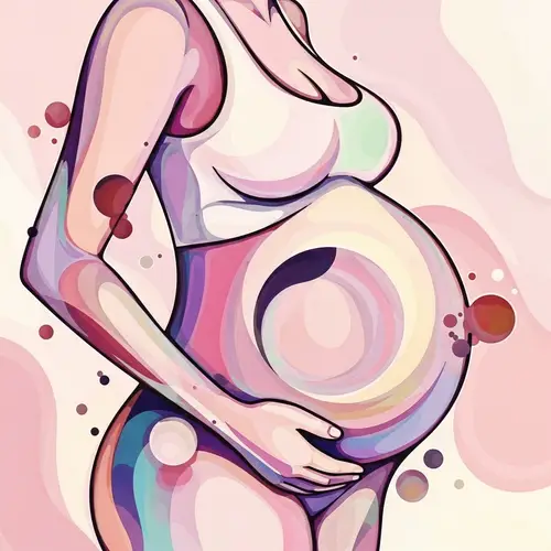 Fluid Representation of a Pregnant Woman | Abstract Maternity Art