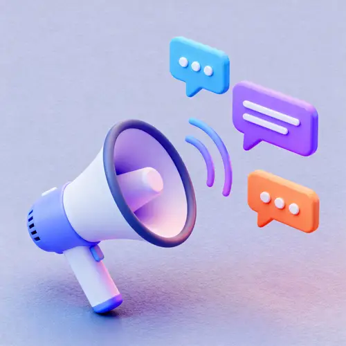 3D Isometric Megaphone Illustration - Modern Design