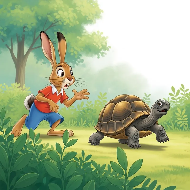 Hare Surprised as Tortoise Leads the Race Hare Surprised as Tortoise Leads the Race
