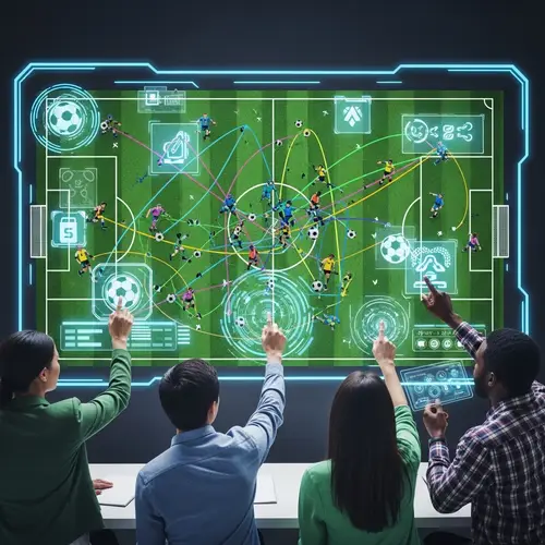 Futuristic Football Strategy: High-Tech Visualization