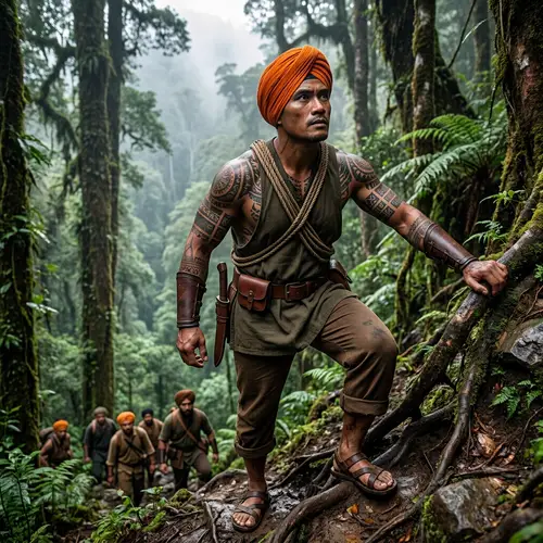 Warrior's Ascent: Climbing the Mystical Hill