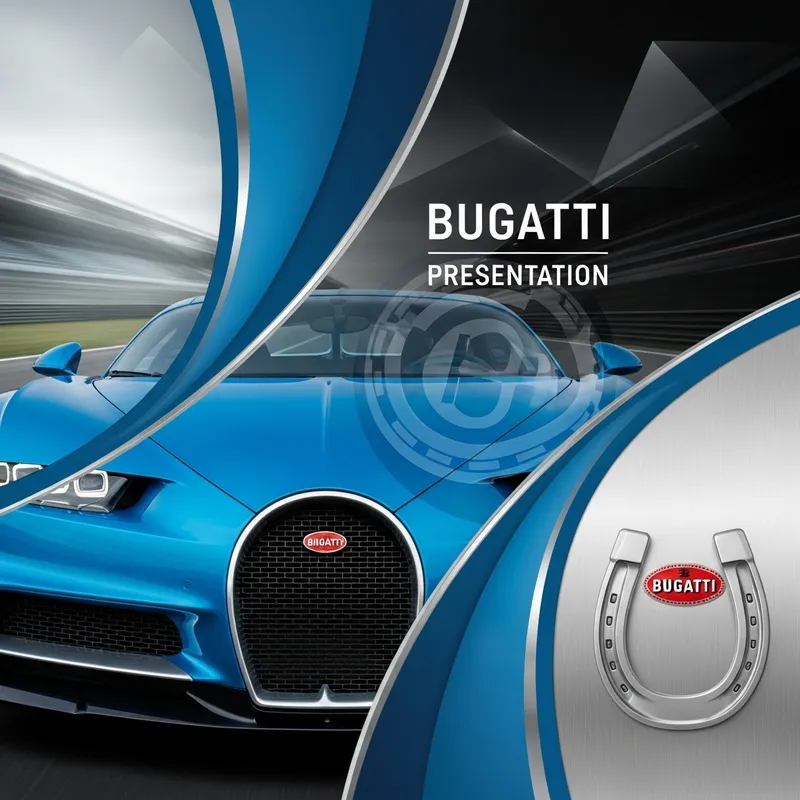 Bugatti Presentation Cover Design with Iconic Grille & Logo