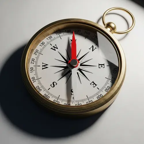 Simple Metal Compass with Spinning Arrow