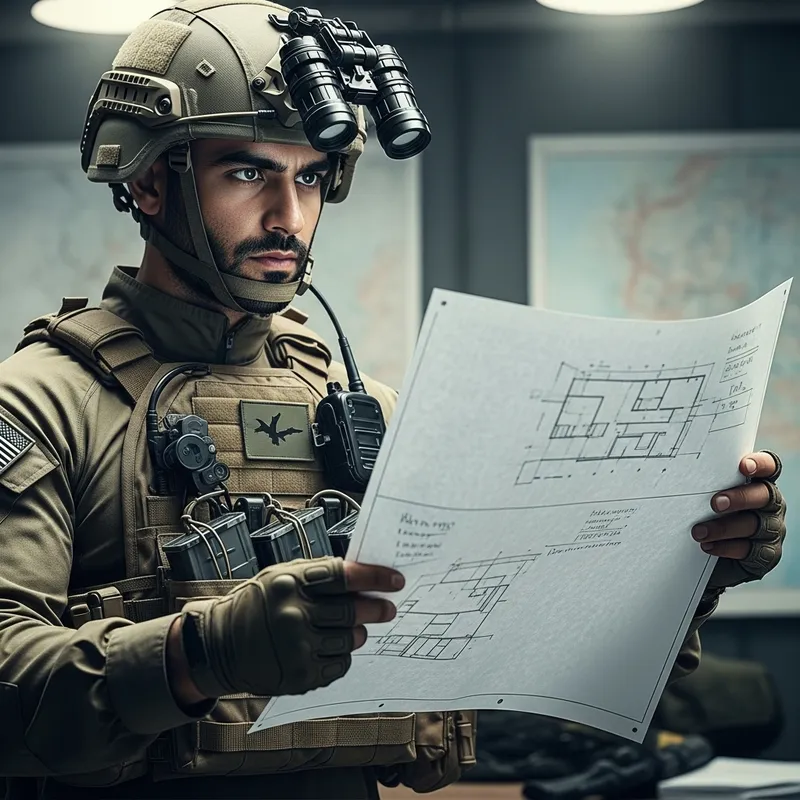 South Asian Special Forces Soldier with A3 Paper