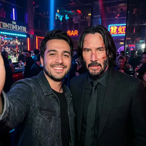 Selfie with John Wick: A Candid Moment Captured