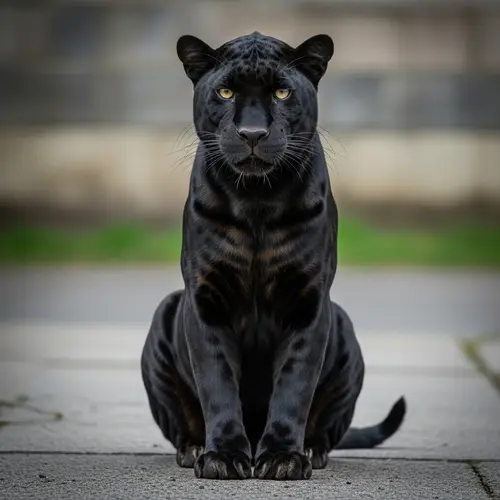 Stunning Black Panther Sitting