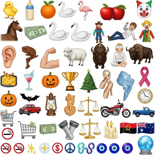 Colorful and Distinct Elements Artwork - Vibrant Chick, Swans, Money Symbols