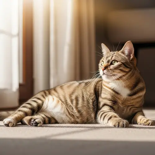 Adorable Pregnant Cat - Domestic Feline Expecting Kittens