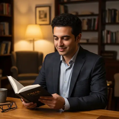 Meet Omar: Stylish Character Reading a Book