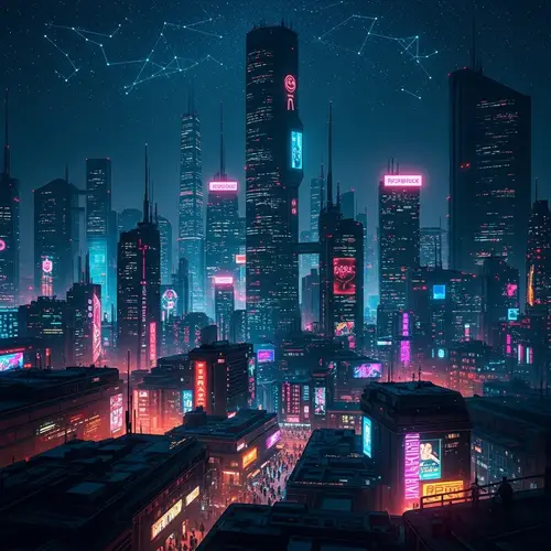 Futuristic Cyberpunk Cityscape at Night | High-Tech Metropolis