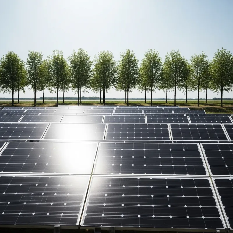 Minimalist Solar Panels Landscape: Clean Energy Design