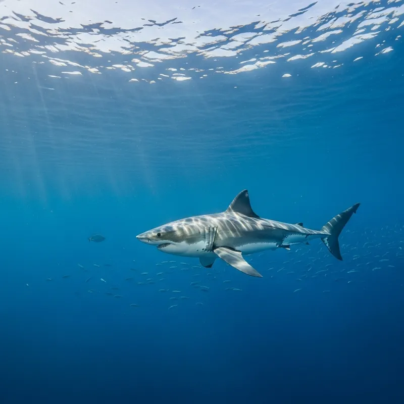 Majestic Shark in Open Ocean