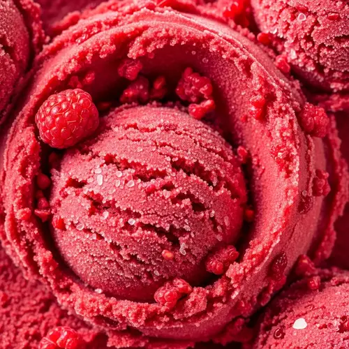 Detailed Raspberry Sorbet: Vibrant Texture and Flavor